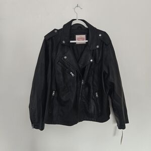 Levi's Black Faux Leather Classic Lether Moto Jacket  NWT | 2XL